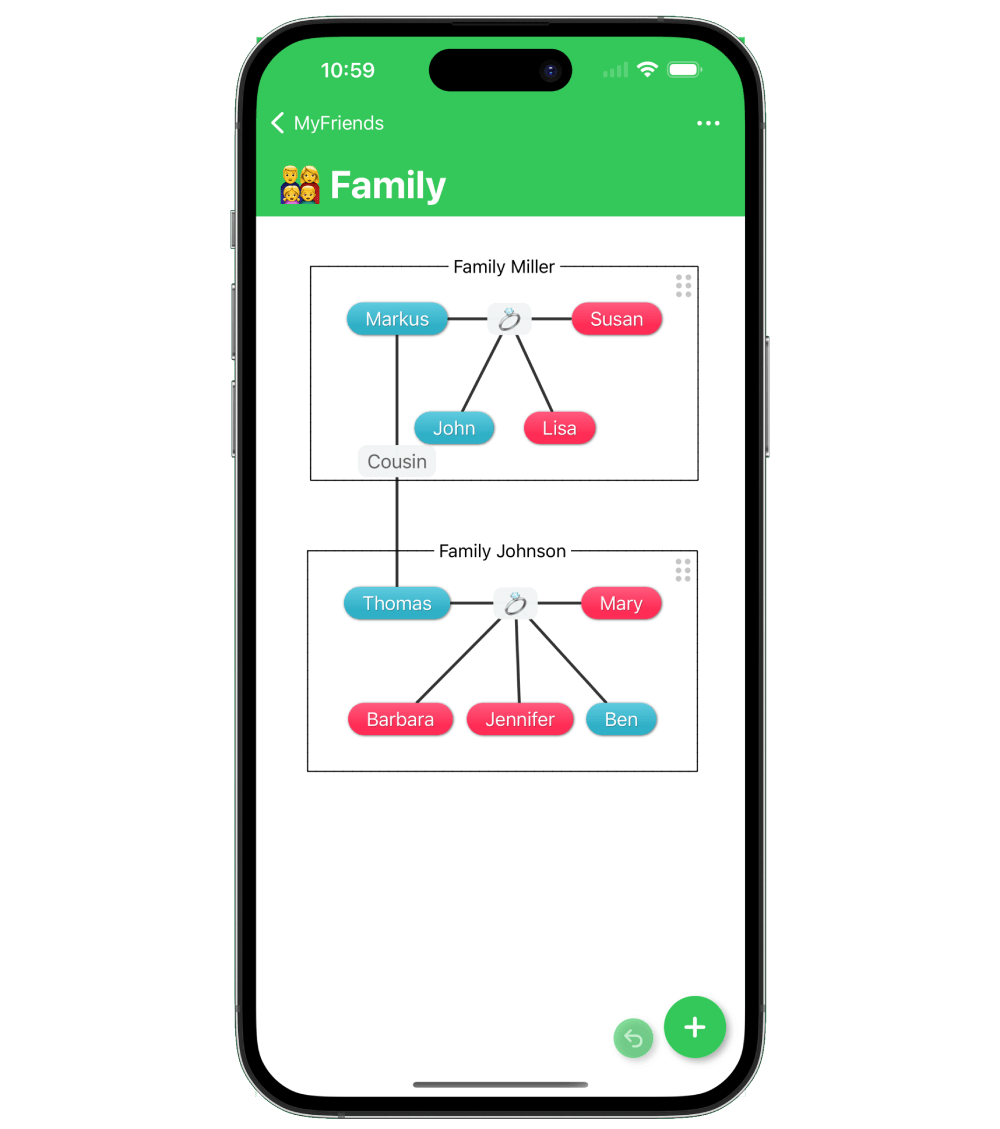 screenshot myfriends app graph